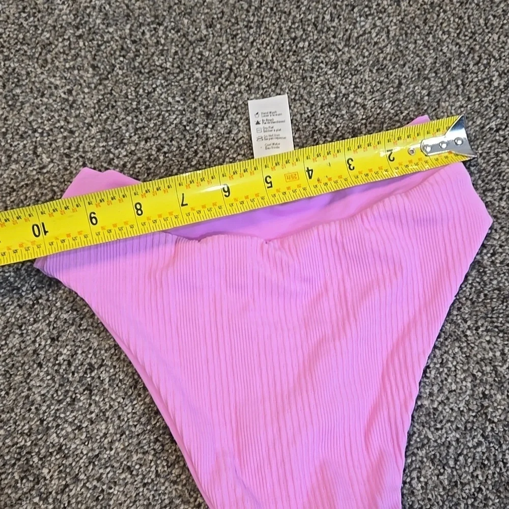NWOT L Space Women Pointelle Rib High-Waisted Bitsy  Bikini Bottom Swim Sz XS